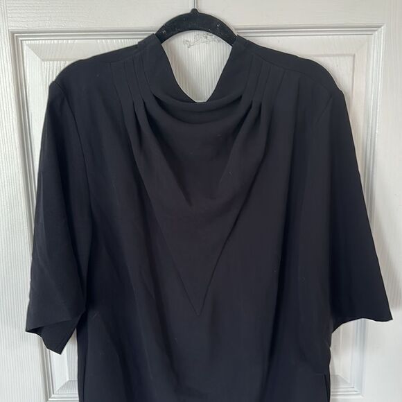 IRO Tonight Dress Black Crepe Draping Cowl Neckline Sheath Mini Dress NWT - Picture 3 of 5